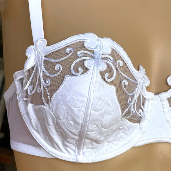 Vintage Ravage white & sheer detailed full coverage bra - Picture 2 of 7